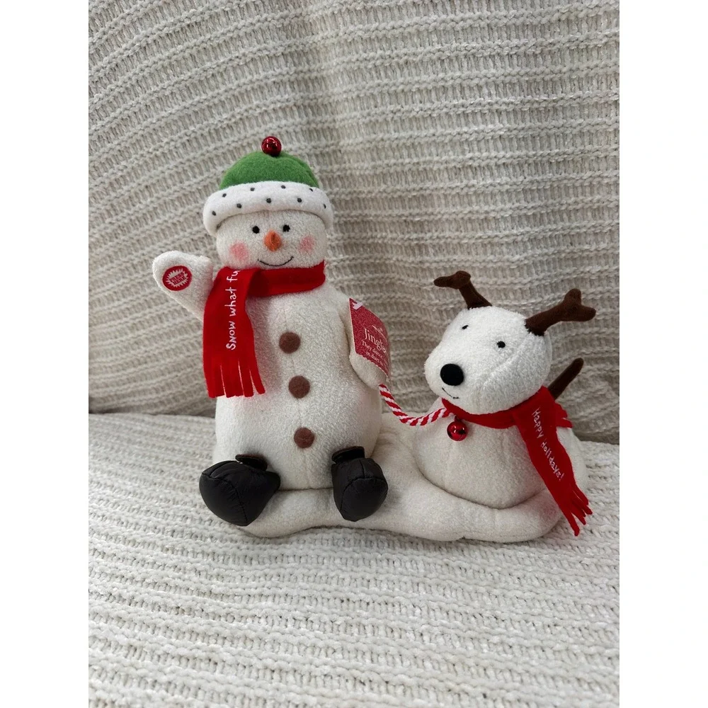 Hallmark‎ Jingle Pals Snowman Dog Plush Animated Singing Dancing Christmas Toy